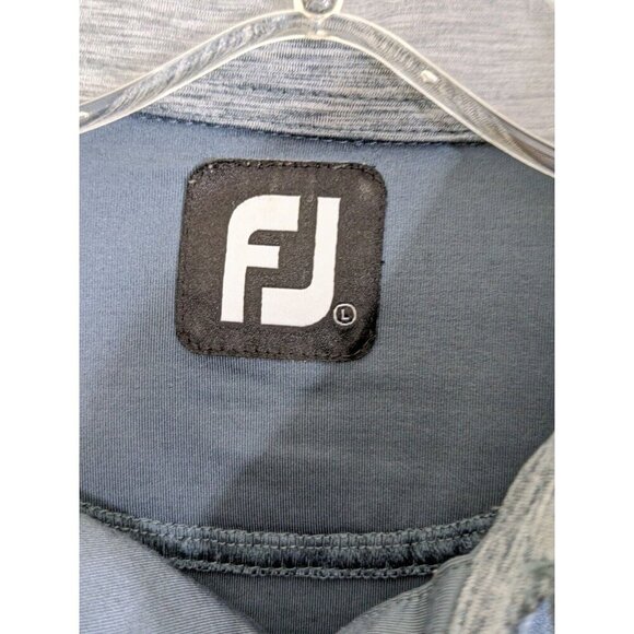 FootJoy FJ Lisle Mens Large Golf Polo Shirt Grey Pink Color Block Performance - Picture 5 of 6